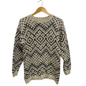 Vintage 90’s Mohair Wool Knit Fair Isle Sweater Crewneck By Paul Harris